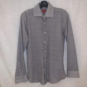 ZNT18 Cadiz Circle Print Trim Fit Dress Shirt